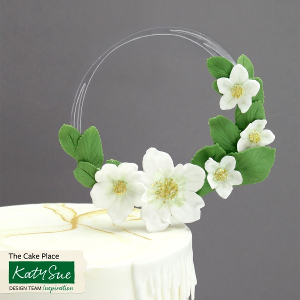 Cake Topper - Small Acrylic Twisted Flower Hoop